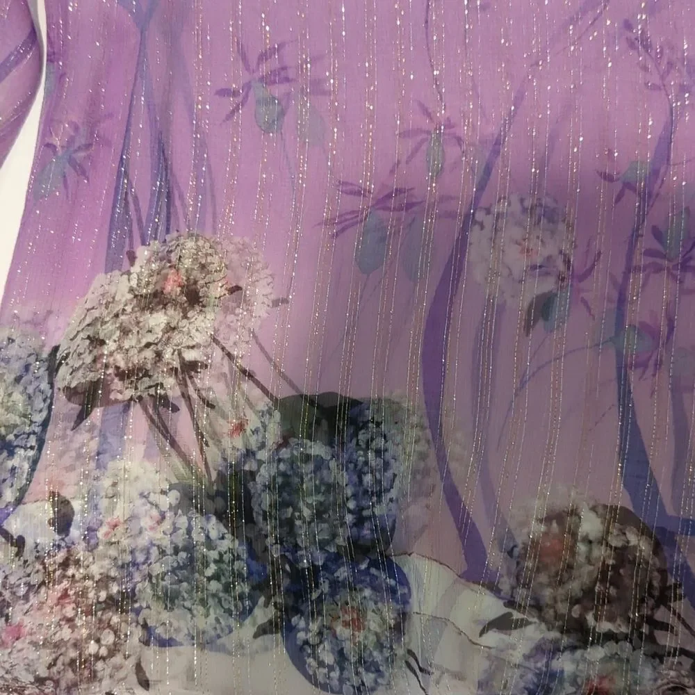 Blumarine Sheer Silk Bell Sleeve Top NWOT - Picture 3 of 8